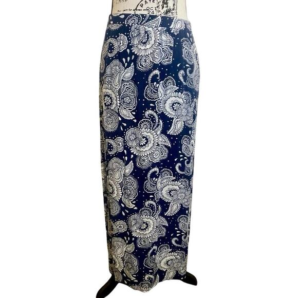 BODEN MAXI SKIRT JULLIETTE PLEATED BLUE WHITE PAISLEY SZ 4 COTTON SOPHISTICATED - Picture 14 of 16